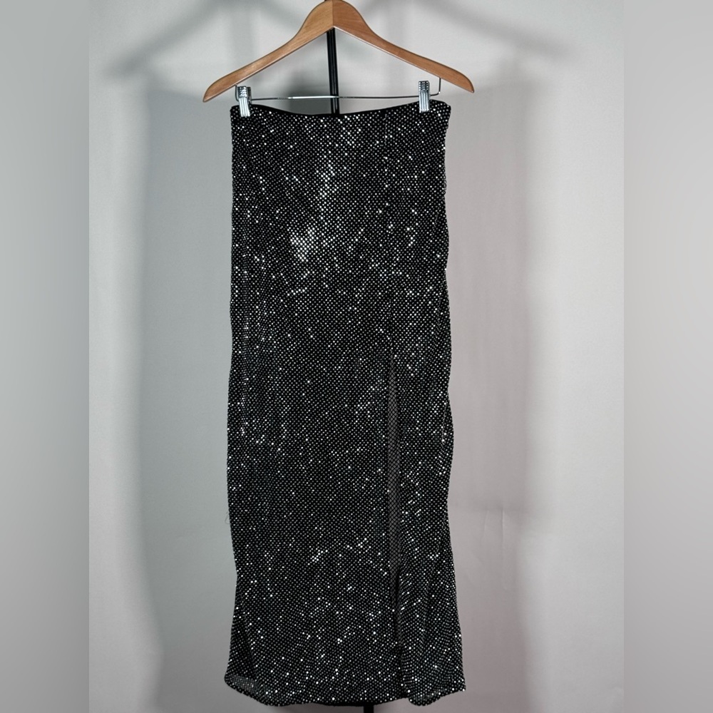 New JCrew Collection side-slit rhinestone skirt - Picture 5 of 10